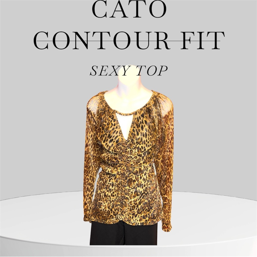 Cato Contour Fit Leopard Print Blouse